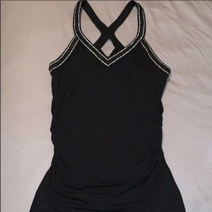 White House Black Market Silver Detailed Tank Top